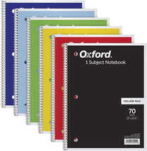 Spiral Notebook 6 Pack, 1 Subject, College Ruled Paper, 8 X 10-1/2 Inch,... - $15.88