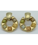 Vintage Les Bernard VO 80s Convertible Clip On Earrings Pastel Lucite Gold Tone - $119.99