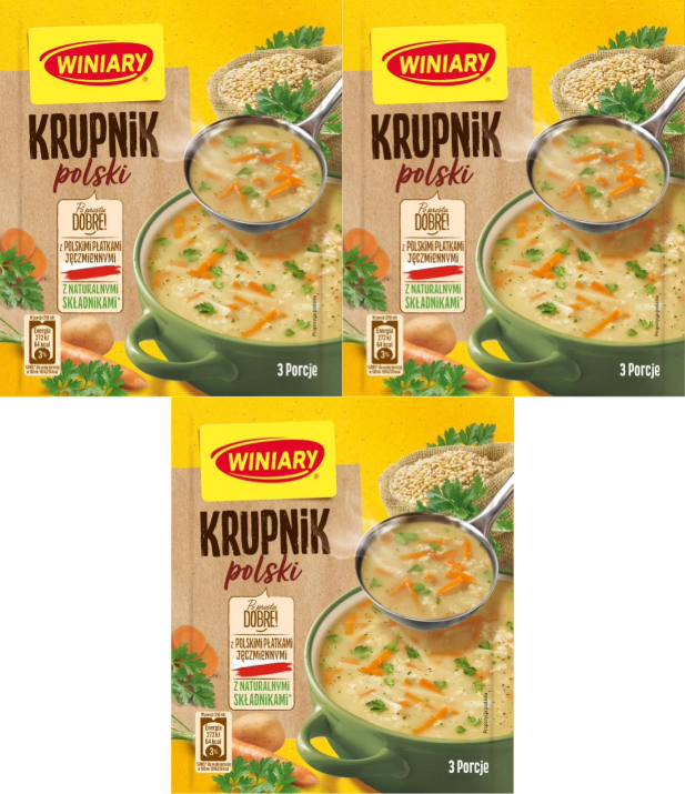 Winiary instant soup Polish KRUPNIK  3pc./9 portions -Easy Prep-FREE SHIP - $9.85