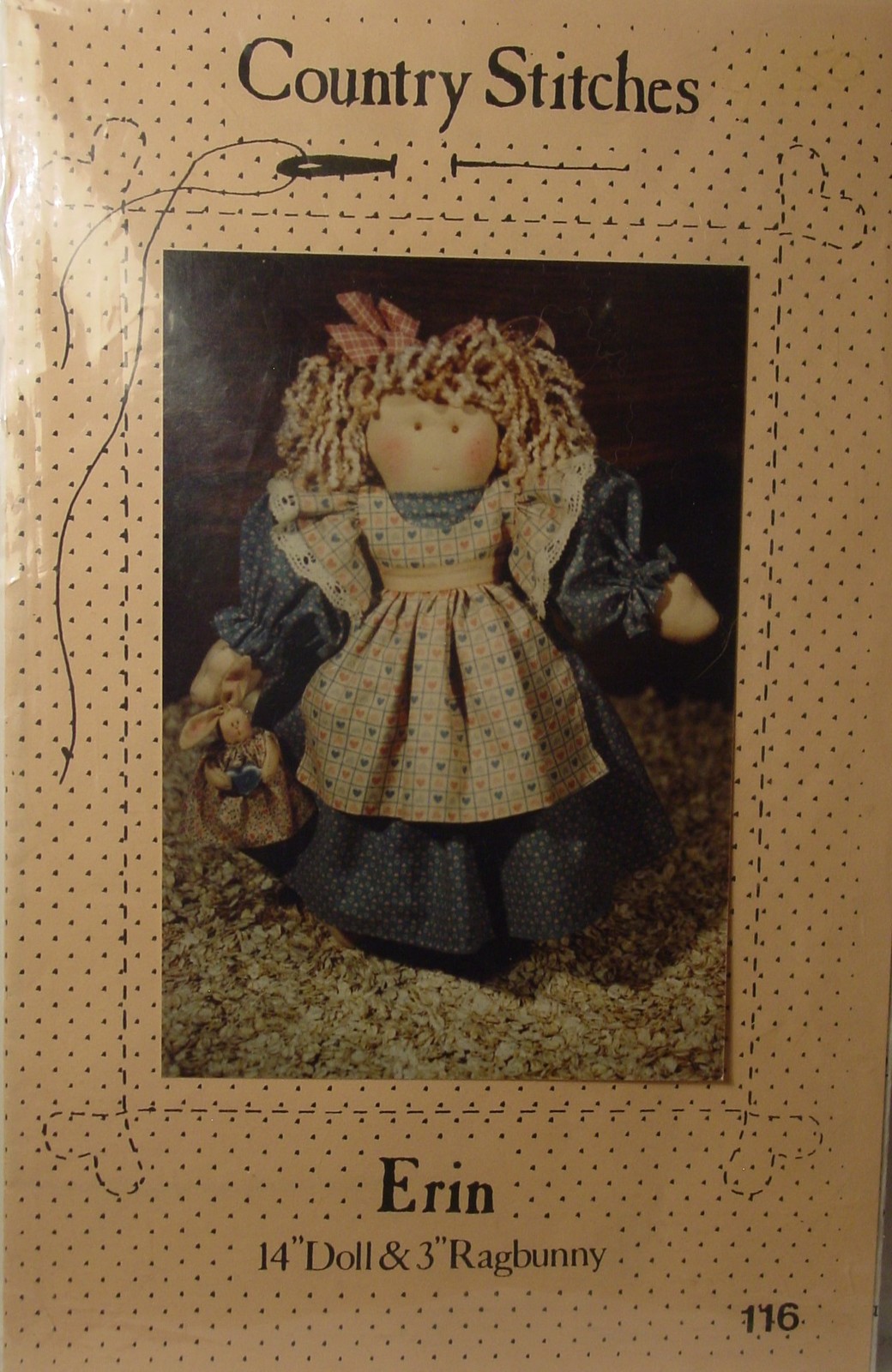 Pattern Erin 14" Cloth Doll & Ragbunny 3" (cut) - $3.99
