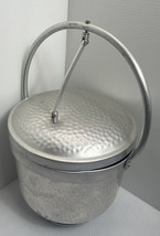 Mid Century Modern Hammered Aluminum Ice Bucket- Italy SB-501-HINGED LID... - £9.63 GBP