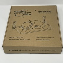MEWOO FUN Gray Cat Window Perch More Fun For Pets Foldable Suction New - $21.20