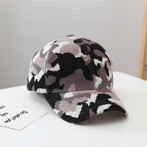 Autumn And Winter Camouflage Knit Cross Baseball Cap With Fleece Sports Cold Ins - £10.24 GBP