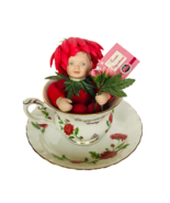 Ashton Drake Galleries Flower Babies doll tea cup saucer November Chrysa... - $49.45