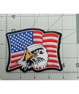 Motorcycle Embroidered Patch American Flag with Eagle - $6.79