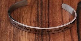 Inspirational Stainless-Steel Bracelet ~Do not fear for I am with...Isaiah 47:10 - £20.81 GBP