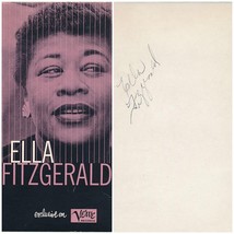 Ella Fitzgerald Signed Vintage Verve Records 4x7.5 Promotional Card - £474.21 GBP