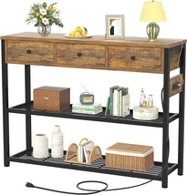 Ecopriso 47&quot; Entryway Table With Outlets And Usb Ports, Console Table, Rustic. - £127.86 GBP