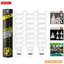 High-Performance Nylon Shuttlecocks for Batting Training - 12 Pack Included - $21.73