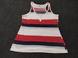 Maurices Tank Top Shirt Women Large Red White Blue Stripe Lightweight - £10.98 GBP