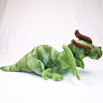 Dan Dee Collectors Choice 24&quot; Green Dragon Plush Plastic Green Eyes Wings Scales - £10.10 GBP
