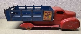 Vintage Marx Motor Market Delivery Truck Metal Toy - 14&quot; Long - $88.72