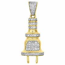 1.95CT Round Cut Diamond Plug Socket Fuse Mini Pendant in 14k Yellow Gold Finish - £117.65 GBP