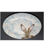 NEW RARE Williams Sonoma Damask Easter Bunny Serving Platter 18 &quot; x 12 1... - £79.23 GBP