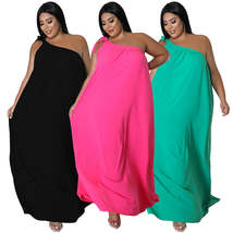 Plus Size Sexy Sleeveless Solid Color Maxi Long Dresses - £43.92 GBP