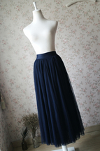 NAVY BLUE High Waisted Tulle Maxi Skirt Plus Size Bridesmaid Floor Length Skirt image 6