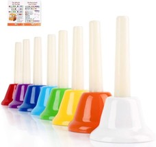 Handbells, Hand Bells Set 8 Note Musical Bells with Colorful Songbook for - £29.56 GBP