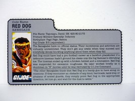 GI Joe Red Dog File Card Vintage Action Figure Renegade Accessory Part 1987 - £3.49 GBP