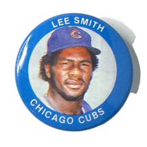 Lee Smith Chicago Cubs Pitcher ERA 3.65 Vtg Button MLBPA Fun Foods No 108/133 - £10.80 GBP