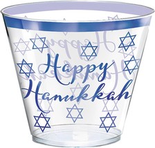 Amscan Premium Blue Hot Stamped Hanukkah Plastic Tumblers - 9 oz. (Pack of 30) - - £26.45 GBP