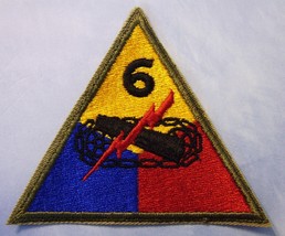 6th ARMORED DIVISION PATCH FULL COLOR WW2 ERA NOS - $6.85