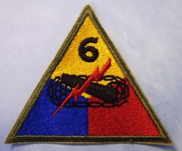 6th ARMORED DIVISION PATCH FULL COLOR WW2 ERA NOS - £5.35 GBP