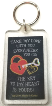 The Key to My Heart Keychain Take My Love Wherever You Go Plastic Vintage - £9.60 GBP