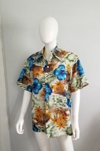 Vintage Pacific Isle Creations Of Hawaii tropical Floral print Vacation Shirt M  - £21.71 GBP