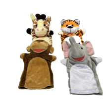 Melissa and Doug Plush Zoo Friends Hand Puppets Monkey Tiger Giraffe Ele... - £9.13 GBP
