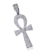 Sterling Silver Rhodium Egyptian Ankh Cross Symbol Of Life - £124.27 GBP