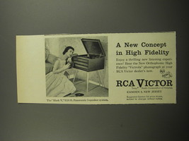 1955 RCA Victor Mark V Phonograph Ad - A new concept in High Fidelity - £14.74 GBP