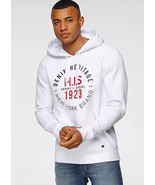 H.I.S Brand Print Hoodie in White Size UK Extra Large XL (fm60-7) - £31.50 GBP