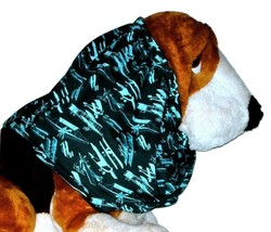 Dog Snood Turquoise Black Vintage Airplanes Size Puppy SHORT- Cavalier - £7.10 GBP