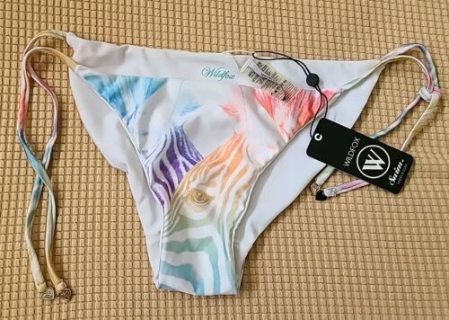 Wildfox Size M White Zebra Gold Hearts  Bikini Swim Bottoms nwt  - $11.30