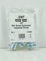 Hubbell Raco 1/2&quot; EMT Steel Set-Screw Insulated Throat Connector 2122B3 ... - $6.19