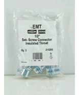 Hubbell Raco 1/2&quot; EMT Steel Set-Screw Insulated Throat Connector 2122B3 ... - $8.49 CAD
