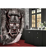 Goth Oni Shower Curtain, Gothic Home Decor, Gargoyle - Grey - £56.10 GBP