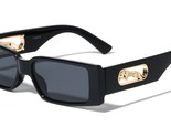Dweebzilla Slim Sleek Metal Jaguar Cut Out Retro Rectangular Sunglasses ... - £9.36 GBP+