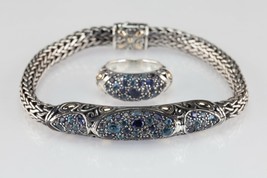 John Hardy Sterling Silver and 18k Yellow Gold Cobblestone Bracelet and ... - £946.67 GBP