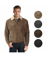 Men&#39;s Premium Classic Button Up Fur Lined Corduroy Sherpa Trucker Jacket - £41.61 GBP+