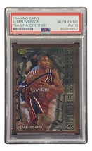 Allen Iverson Signed 1996 Topps Finest #69 76ers Rookie Card PSA/DNA - £147.31 GBP