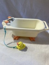 Fisher Price Loving Family Dollhouse White Bathroom Bath Tub Bathtub Duc... - $10.40