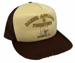Vintage Daniel Appliance &amp; Furniture Hat Cap Snap Back Brown Mesh Trucker Monroe - £15.81 GBP
