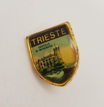 Trieste Italy Castle of Miramare Travel Souvenir Lapel Hat Vintage Shiel... - $24.55