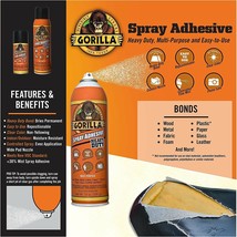 Gorilla 14 Ounce Spray Adhesive, 4-Pack, Clear, 4 Pack - £73.53 GBP