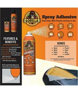 Gorilla 14 Ounce Spray Adhesive, 4-Pack, Clear, 4 Pack - £71.13 GBP