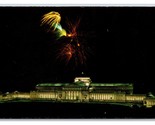 Night View Fireworks Museum of Science and Industry Chicago Chrome Postc... - $3.91