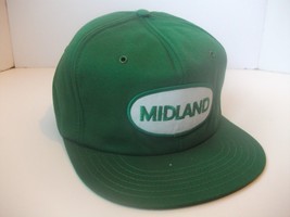 Midland Trucking Company Patch Hat Vintage Green Snapback Baseball Cap - £18.72 GBP