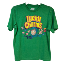 Lucky Charms Leprechaun Womens T-Shirt Green Short Sleeve Spellout Top Y2k XL - £12.98 GBP