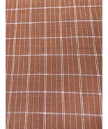 Vintage Brown &amp; White Plaid Fabric 1/2 Yard x 44&quot; Quilting - $5.58